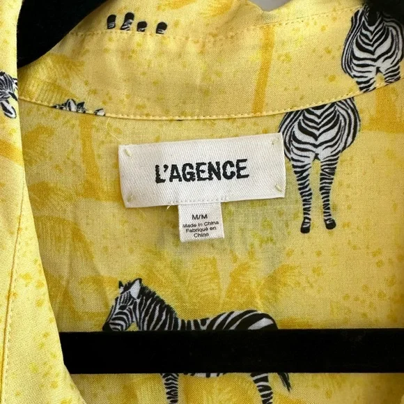 L'Agence Camille Zebra Blouse in Yellow NWOT - Picture 5 of 5